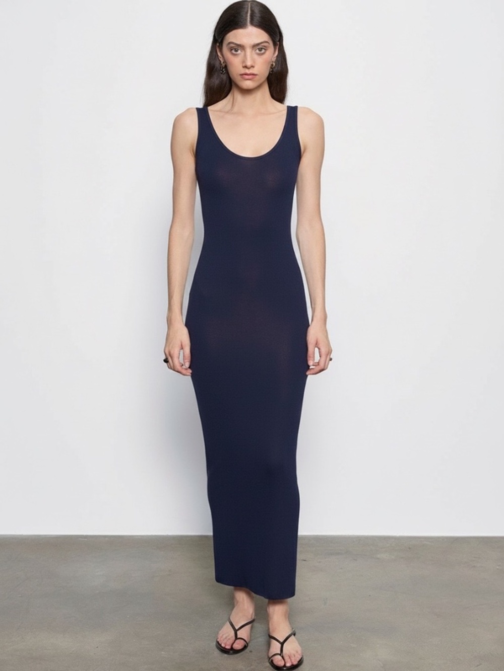 Enza costa silk blend ribbed maxi dress